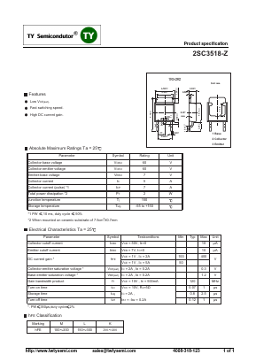 C3518-Z Datasheet PDF TY Semiconductor