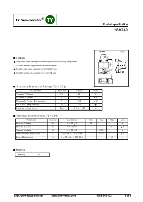 1SV249 Datasheet PDF TY Semiconductor