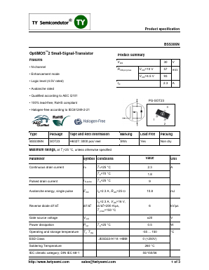 BSS306N Datasheet PDF TY Semiconductor