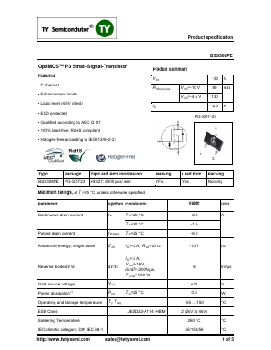 BSS308PE Datasheet PDF TY Semiconductor