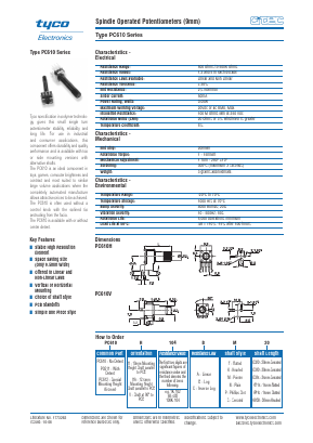 PC610V104AF20 Datasheet PDF TE Connectivity