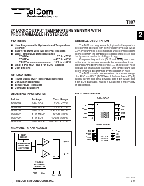 TC07VUA Datasheet PDF TelCom Semiconductor Inc => Microchip