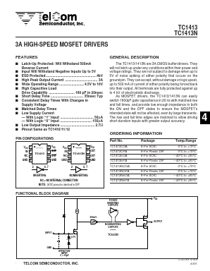 TC1413N Datasheet PDF TelCom Semiconductor Inc => Microchip