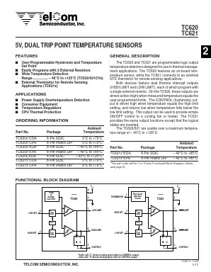 TC620 Datasheet PDF TelCom Semiconductor Inc => Microchip