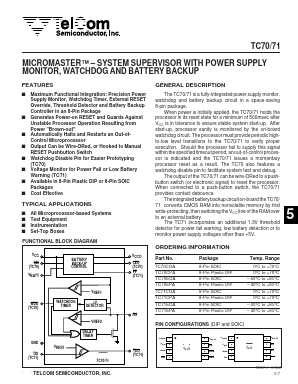 TC70COA Datasheet PDF TelCom Semiconductor Inc => Microchip