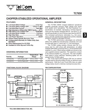 TC7650 Datasheet PDF TelCom Semiconductor Inc => Microchip