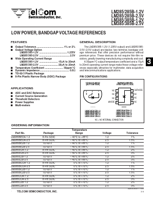 LM285-2.5V Datasheet PDF TelCom Semiconductor Inc => Microchip