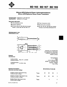 BD165 Datasheet PDF Telefunken Licences GmbH