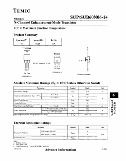 SUB60N06-14 Datasheet PDF Temic Semiconductors