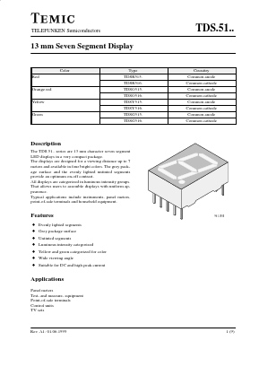 TDSR515 Datasheet PDF Temic Semiconductors