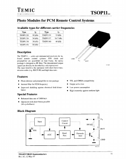 TSOP1130 Datasheet PDF Temic Semiconductors