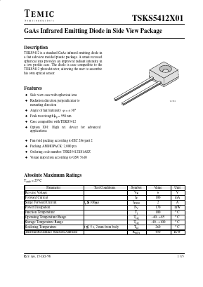 TSKS5412X01 Datasheet PDF Temic Semiconductors