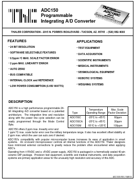 ADC150C Datasheet PDF Thaler Corporation