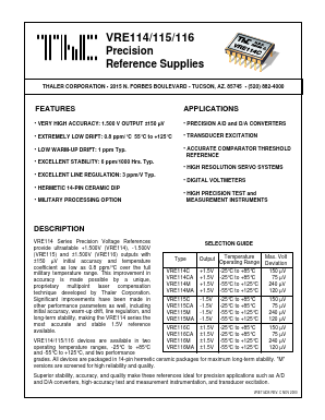 VRE115CA Datasheet PDF Thaler Corporation
