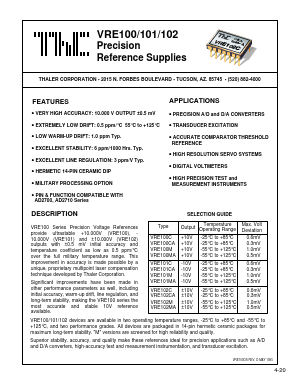 VRE102M Datasheet PDF Thaler Corporation