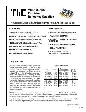 VRE105C Datasheet PDF Thaler Corporation