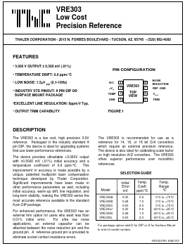 VRE303LS Datasheet PDF Thaler Corporation