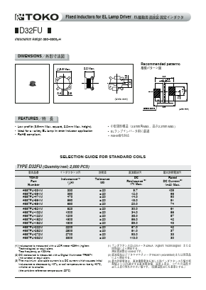 D32FU Datasheet PDF Toko America Inc 