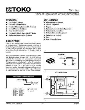 TK114XX Datasheet PDF Toko America Inc 