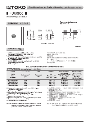 FDU0650 Datasheet PDF Toko America Inc 