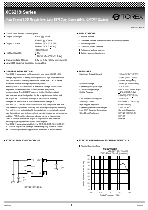 XC6219D352PL Datasheet PDF TOREX SEMICONDUCTOR