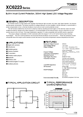 XC6223C Datasheet PDF TOREX SEMICONDUCTOR