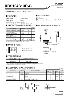 XBS104S13R-G Datasheet PDF TOREX SEMICONDUCTOR