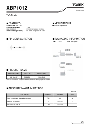 XBP1012-G Datasheet PDF TOREX SEMICONDUCTOR