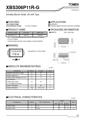 XBS306P11R-G Datasheet PDF TOREX SEMICONDUCTOR