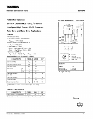 2SK1078 Datasheet PDF Toshiba
