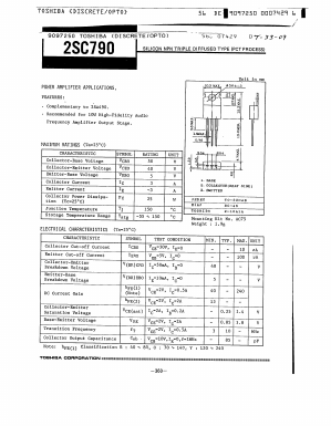 2SC790 Datasheet PDF Toshiba