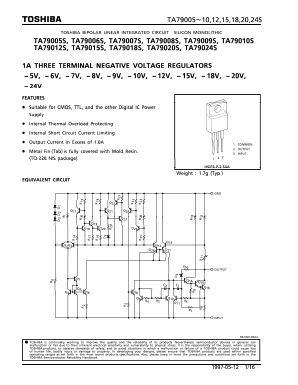 TA79018S Datasheet PDF Toshiba