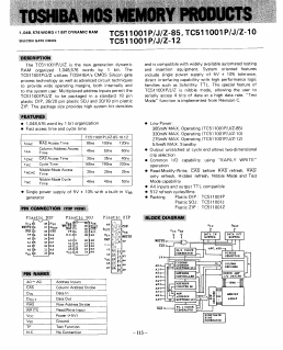 TC511001P-12 Datasheet PDF Toshiba