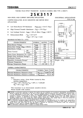 2SK3117 Datasheet PDF Toshiba