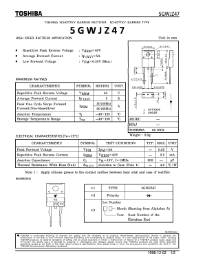 5GWJZ47 Datasheet PDF Toshiba