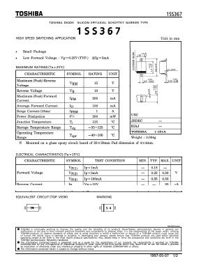 1SS367 Datasheet PDF Toshiba