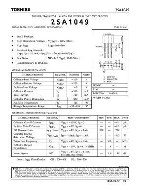 A1049 Datasheet PDF Toshiba