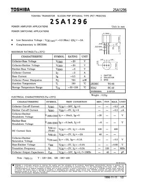 A1296 Datasheet PDF Toshiba