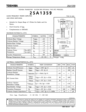 2SA1359 Datasheet PDF Toshiba