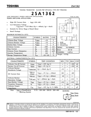 2SA1362 Datasheet PDF Toshiba