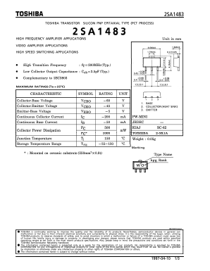 2SA1483 Datasheet PDF Toshiba