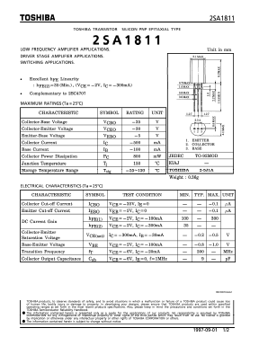 A1811 Datasheet PDF Toshiba