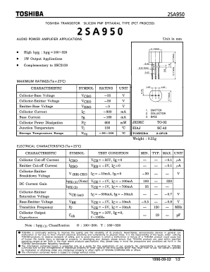 A950 Datasheet PDF Toshiba