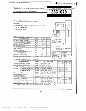 C1678 Datasheet PDF Toshiba