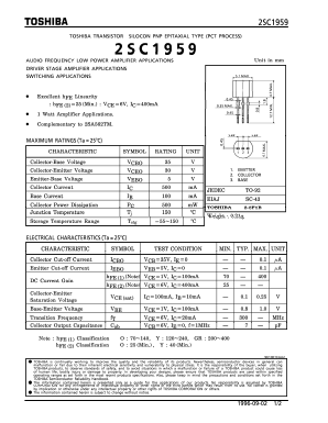 C1959 Datasheet PDF Toshiba