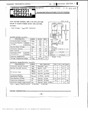 2SC2231 Datasheet PDF Toshiba
