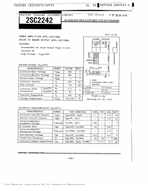 2SC2242 Datasheet PDF Toshiba