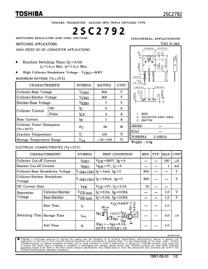 2SC2792 Datasheet PDF Toshiba
