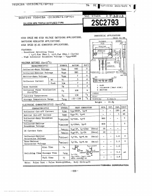 2SC2793 Datasheet PDF Toshiba