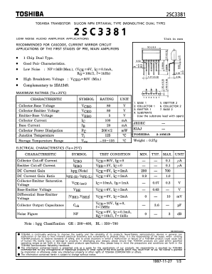 2SC3381 Datasheet PDF Toshiba